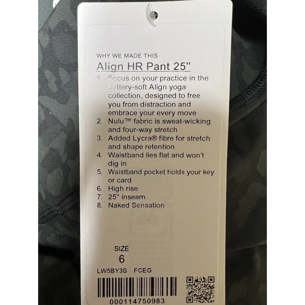 LULULEMON Align Pant II 25” Formation Camo‎ Evergreen Multi Women’s Size 6